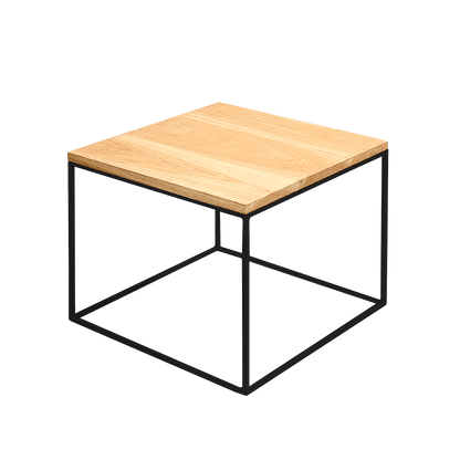 Tavolino TENSIO 50 LEGNO MASSELLO, quercia, nero