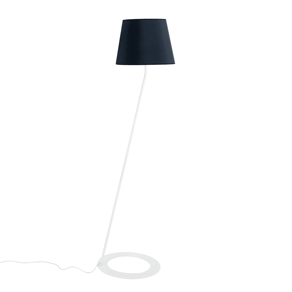 Lampada da Terra SHADE - paralume nero, base bianca