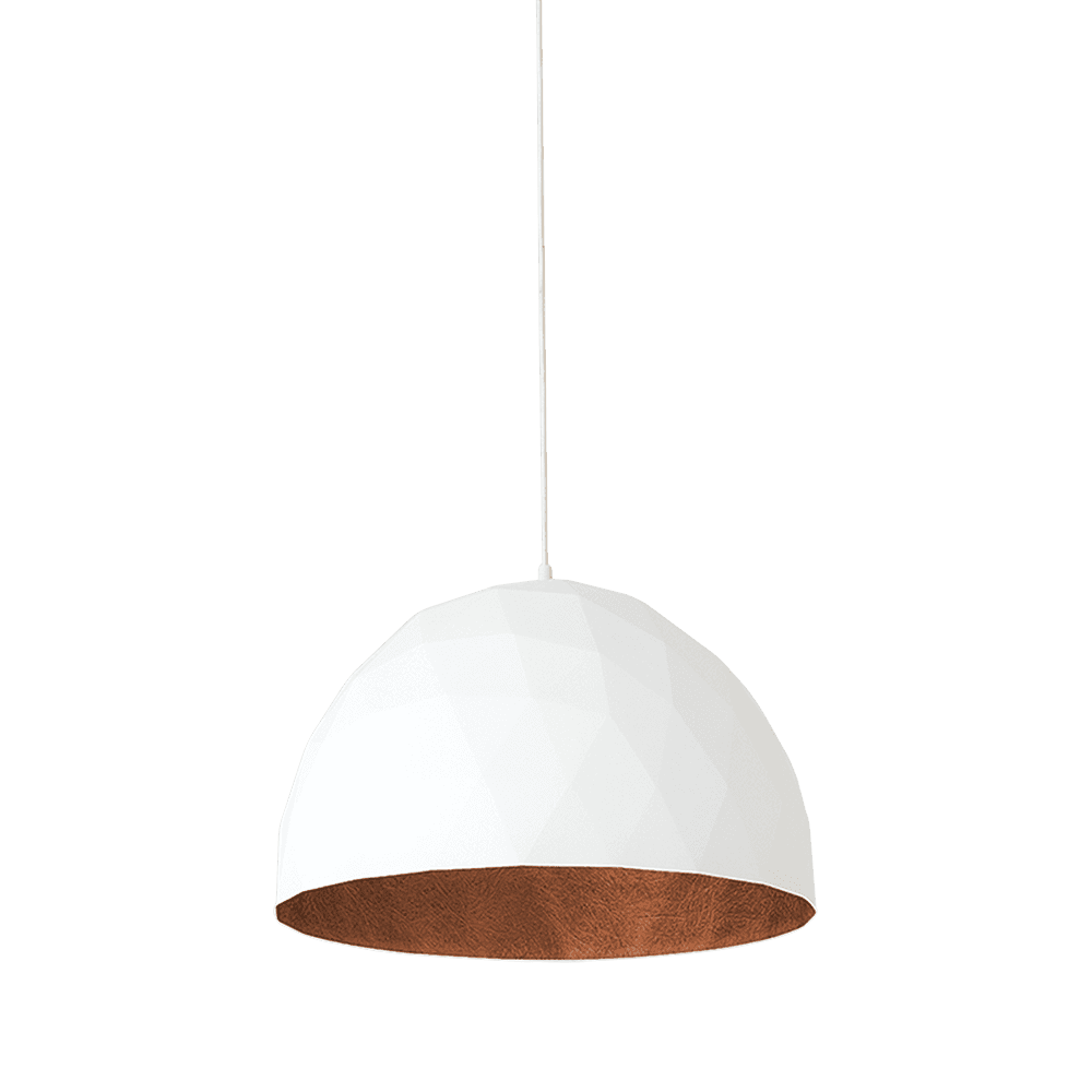 Lampada a Sospensione LEONARD L - Rame e Bianco