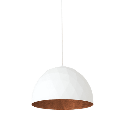 Lampada a Sospensione LEONARD L - Rame e Bianco