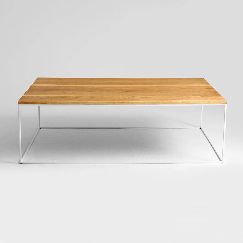 Tavolino TENSIO WOOD 100x60, impiallacciatura rovere, bianco