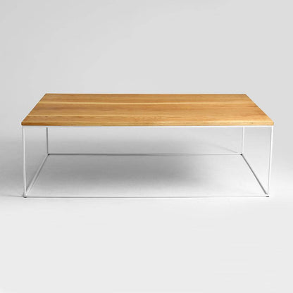 Tavolino TENSIO WOOD 100x60, impiallacciatura rovere, bianco