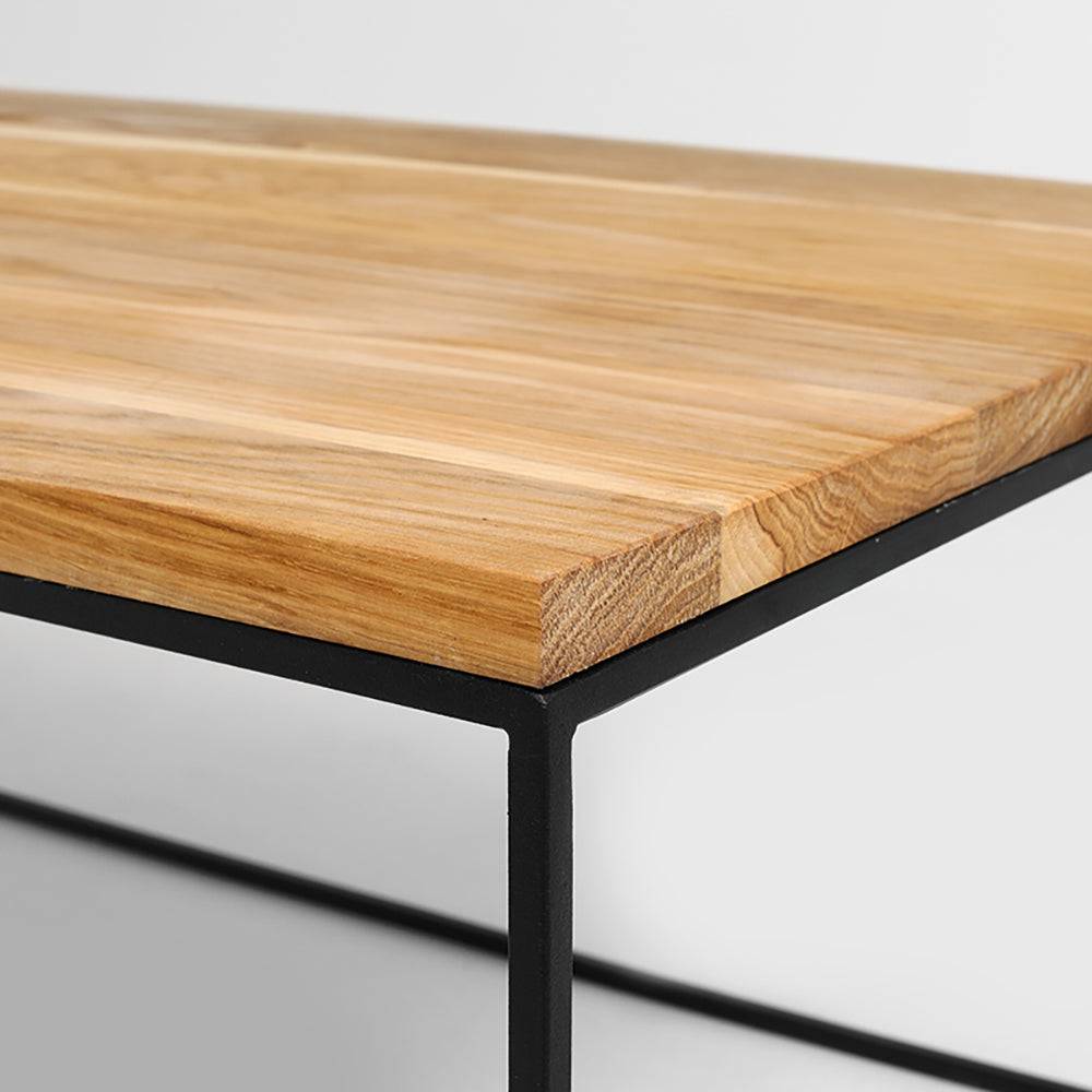 Tavolino Caffè TENSIO WOOD 140x80, impiallacciatura quercia, nero