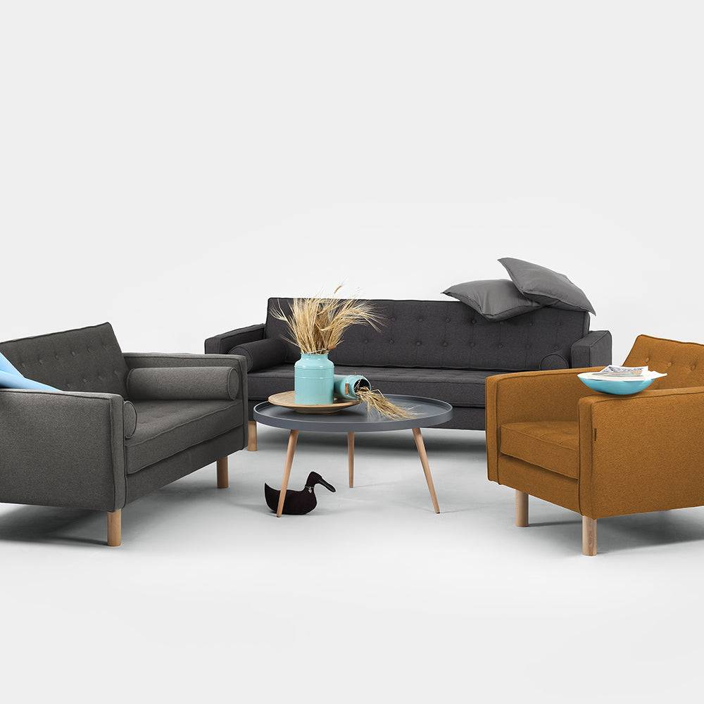 Divano 2 Posti TOPIC WOOD, Steel, Naturale