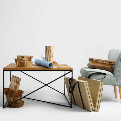 Couchtisch MEMO WOOD 100x100, Eichenfurnier, schwarz