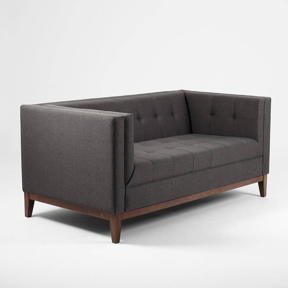 Schlafsofa 2-Sitzer BY TOM, Anthrazit - Walnuss