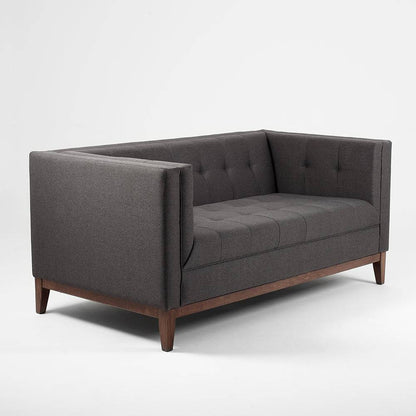 Schlafsofa 2-Sitzer BY TOM, Anthrazit - Walnuss