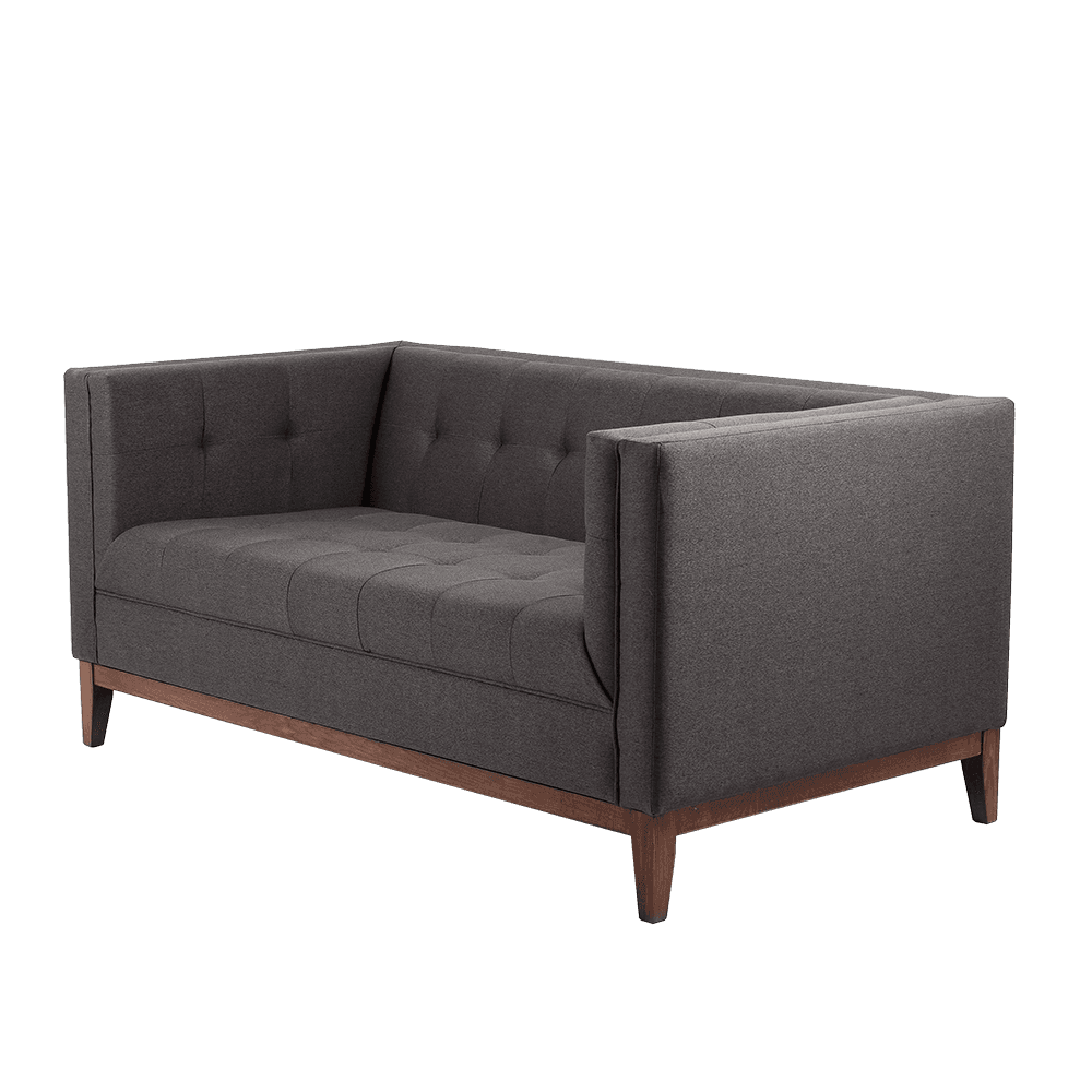 Schlafsofa 2-Sitzer BY TOM, Anthrazit - Walnuss