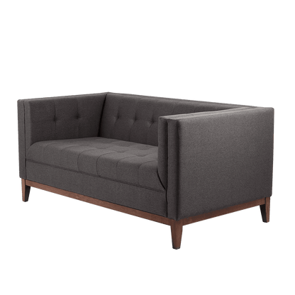 Schlafsofa 2-Sitzer BY TOM, Anthrazit - Walnuss