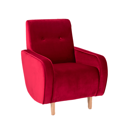 PANDA Armchair - Cranberry, natural