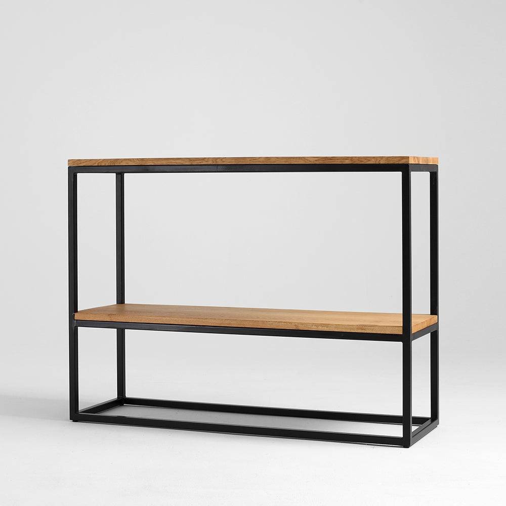 Mensola Julita 75-2F Legno Massello - Rovere e Nero