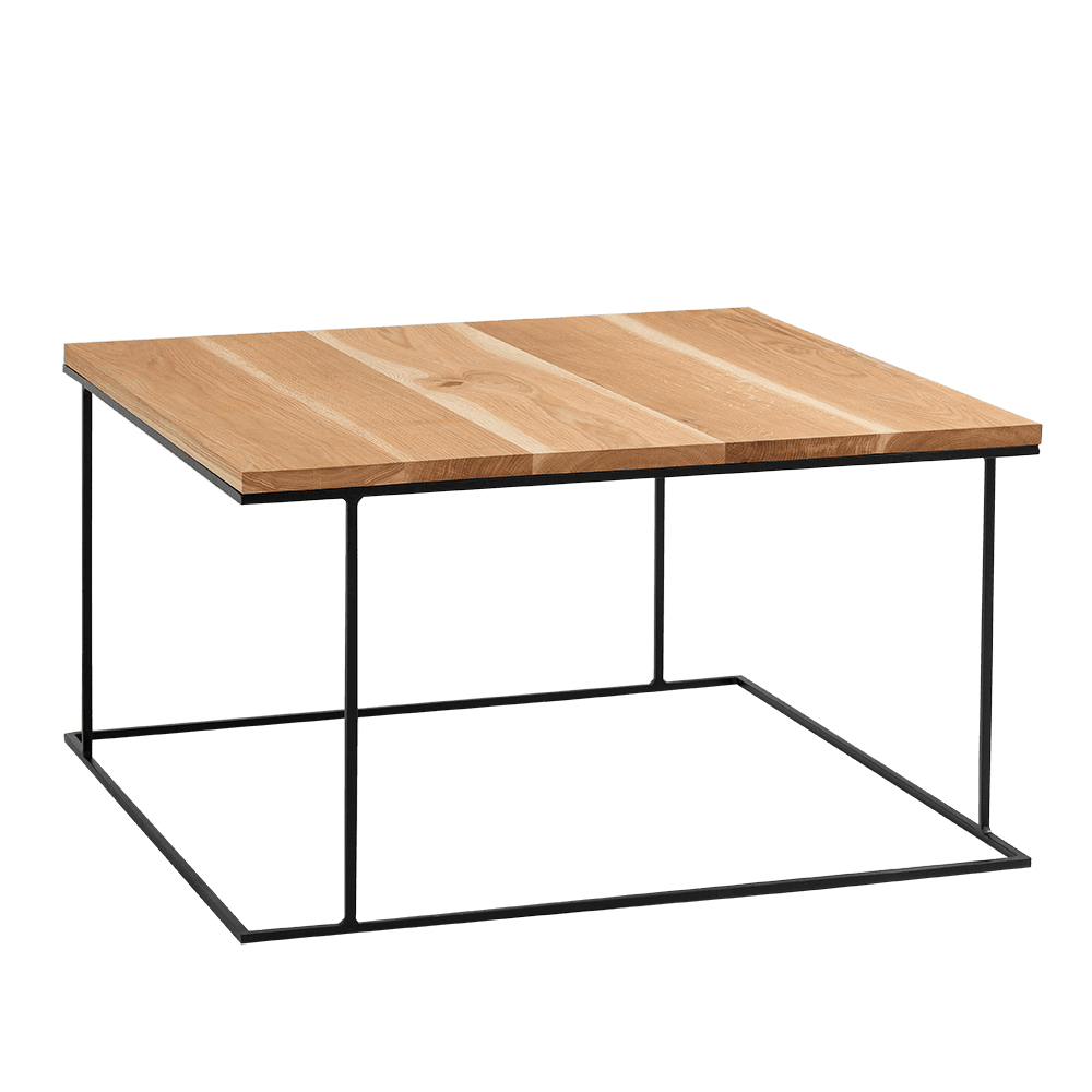 Couchtisch WALT 100x100 furniert Eiche, schwarz