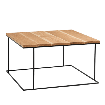 Couchtisch WALT 100x100 furniert Eiche, schwarz