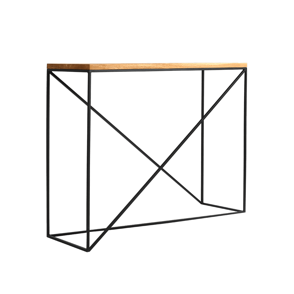 Konsole MEMO Holz 100, Eichenfurnier, schwarz