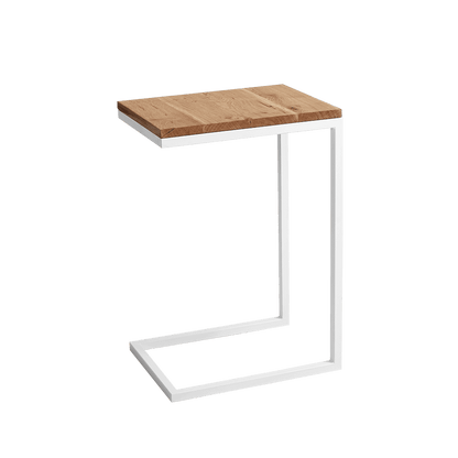 Beistelltisch LUPE 30, Eiche Furnier, Weiß