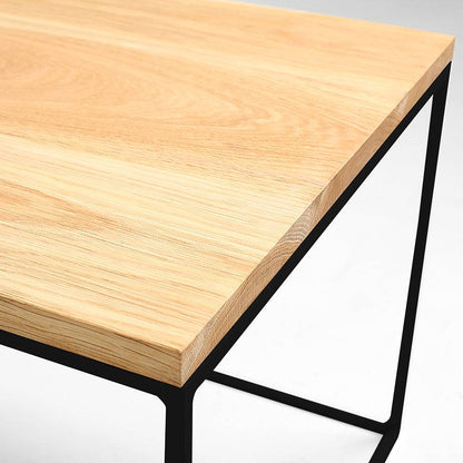 Tavolino TENSIO 50 LEGNO MASSELLO, quercia, nero