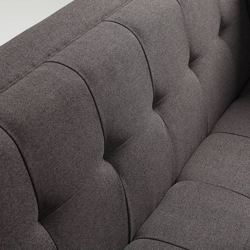 Schlafsofa 2-Sitzer BY TOM, Anthrazit - Walnuss