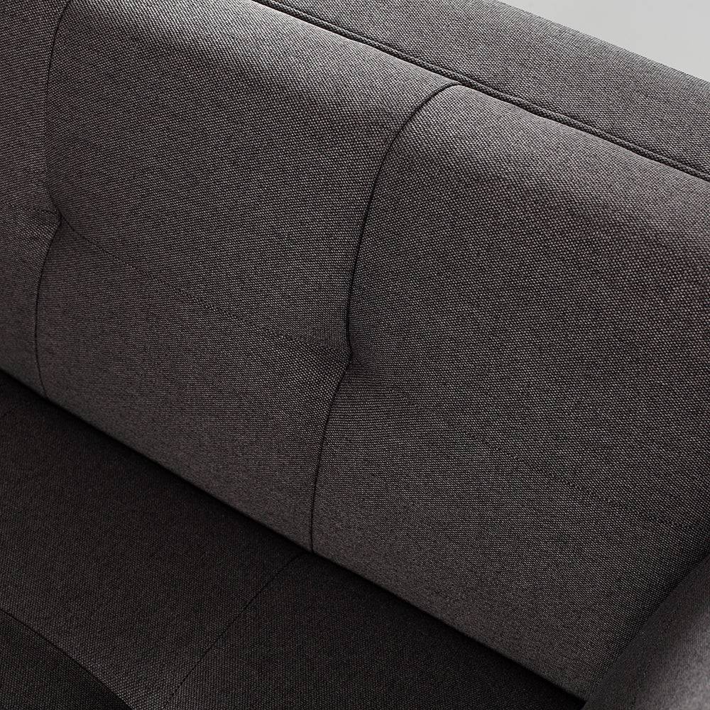 Schlafsofa 2-Sitzer BY TOM, Anthrazit - Walnuss