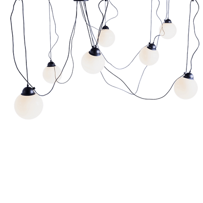 Lampada a Sospensione POPO GLASS M 7 - Nero
