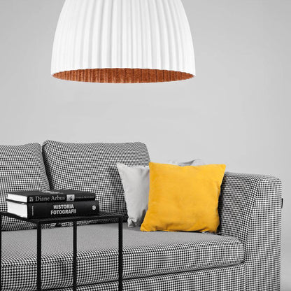 Lampada a sospensione PLISSART L bianco/rame