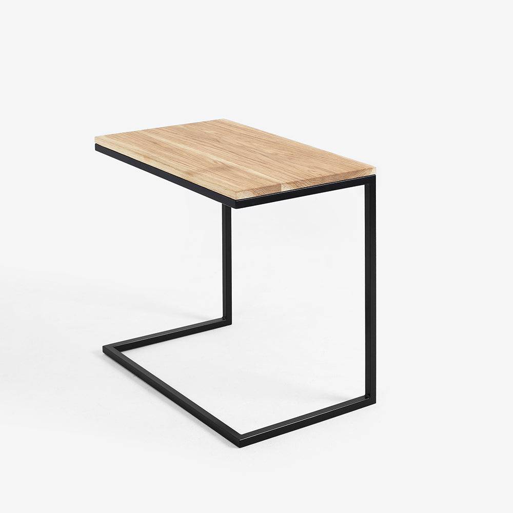 Couchtisch LUPE 60 Massivholz, Eiche, Schwarz
