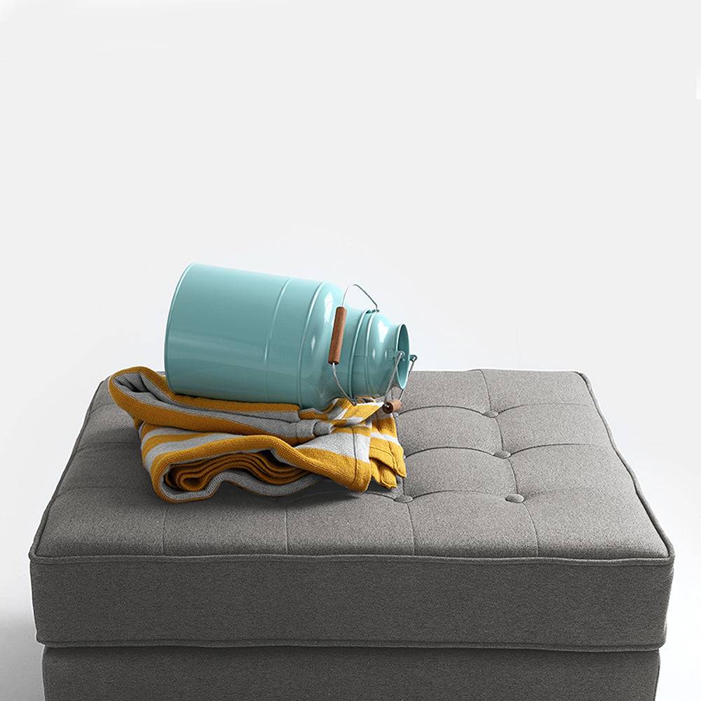 Pouf TOPIC WOOD 75, Acciaio, Naturale