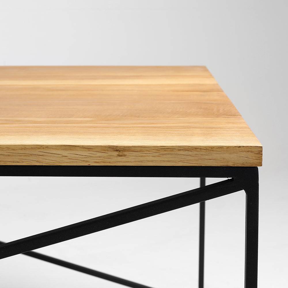 Tavolino MEMO WOOD 140, impiallacciatura rovere, nero