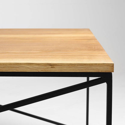 Tavolino MEMO WOOD 140, impiallacciatura rovere, nero