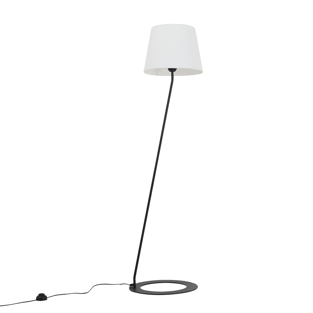 Lampada da Terra SHADE - paralume bianco, base nera