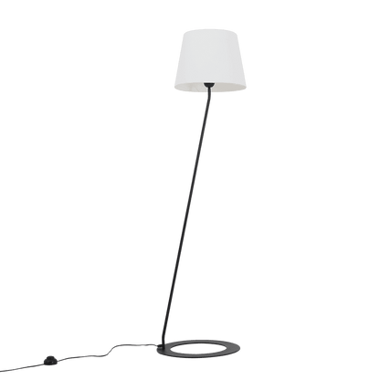 Lampada da Terra SHADE - paralume bianco, base nera