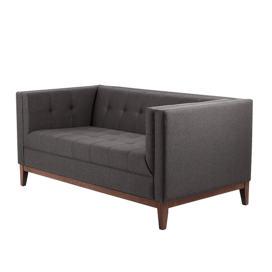 2-Sitzer Sofa BY TOM Carbon Anthrazit Nussbaum