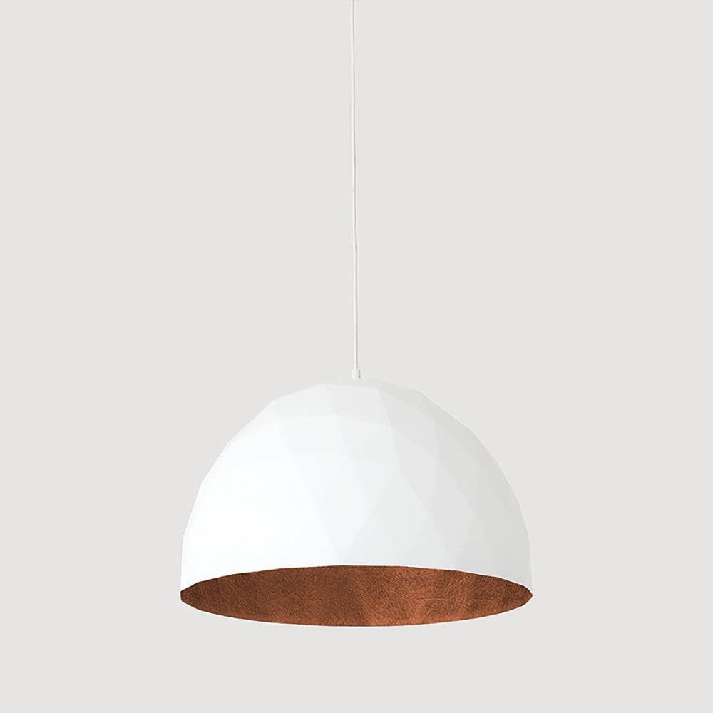 Lampada a Sospensione LEONARD L - Rame e Bianco