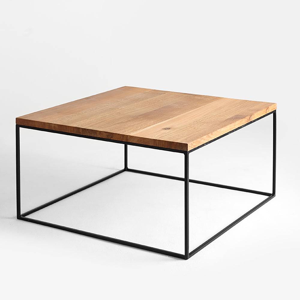 Couchtisch TENSIO WOOD 100x100, Eichenfurnier, schwarz