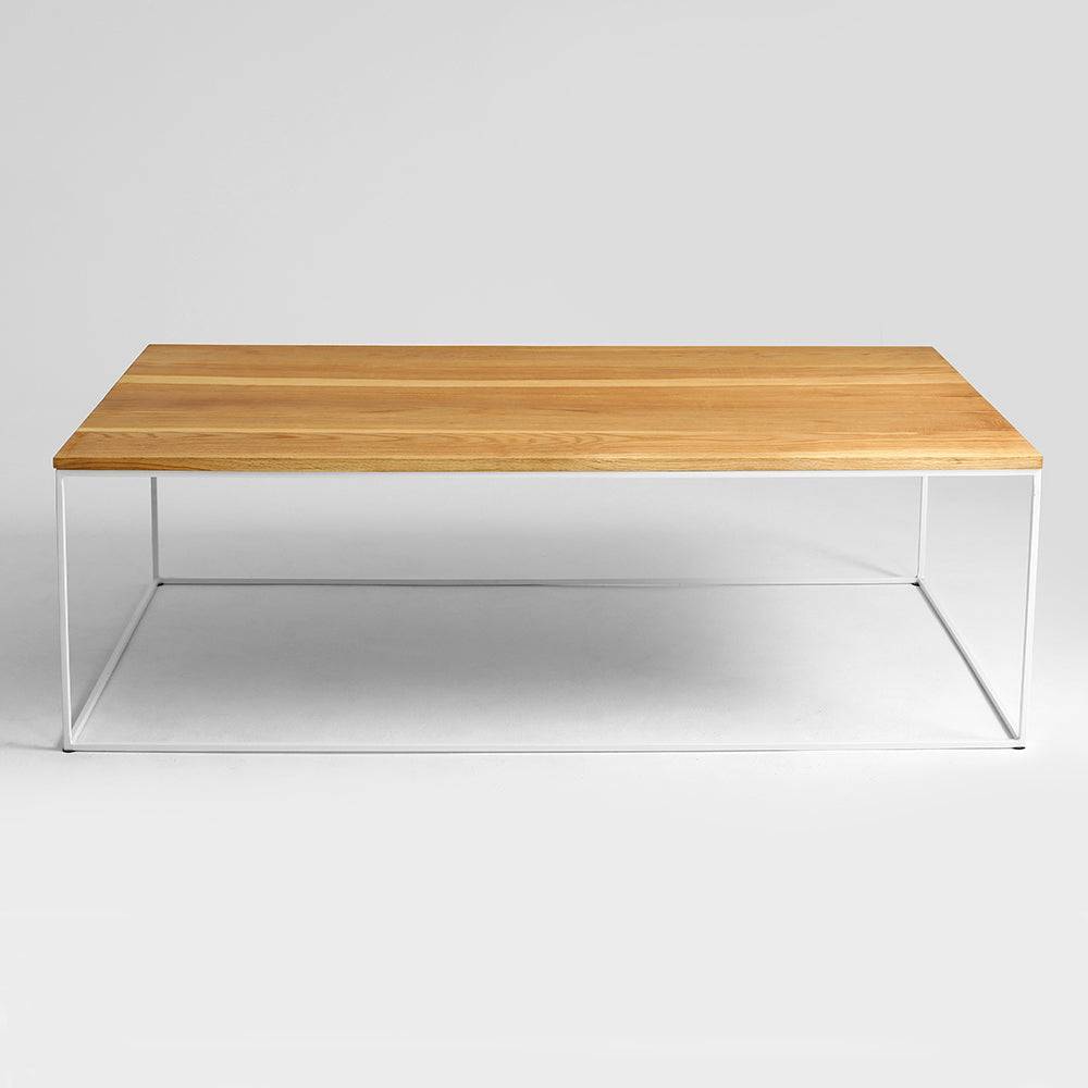 Tavolino Tensio Legno Massello 140x80 Quercia - Bianco