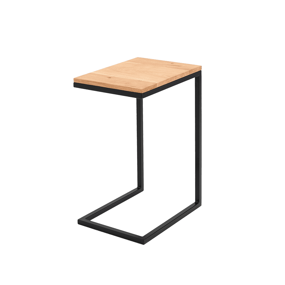 Beistelltisch LUPE 30, Eichenfurnier, Schwarz