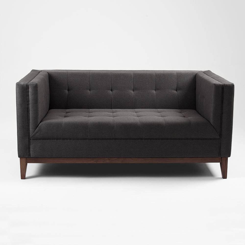 2-Sitzer Sofa BY TOM Carbon Anthrazit Nussbaum