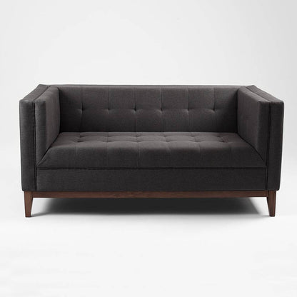 2-Sitzer Sofa BY TOM Carbon Anthrazit Nussbaum