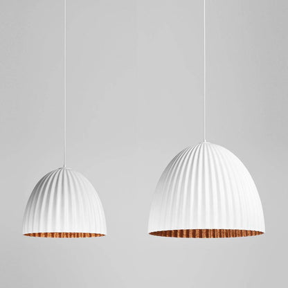 Lampada a sospensione PLISSART L bianco/rame