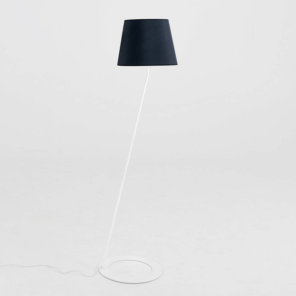 Lampada da Terra SHADE - paralume nero, base bianca