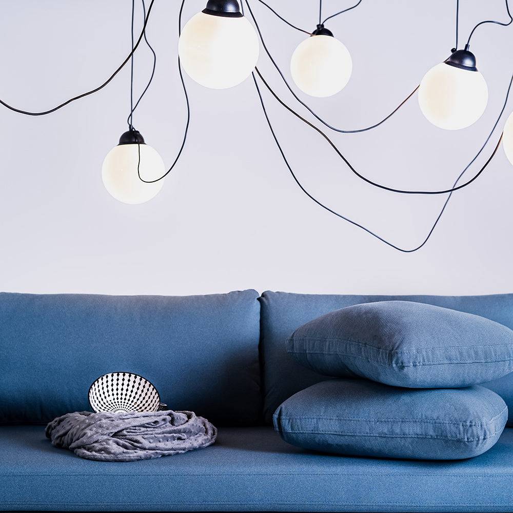 Lampada a Sospensione POPO GLASS M 7 - Nero