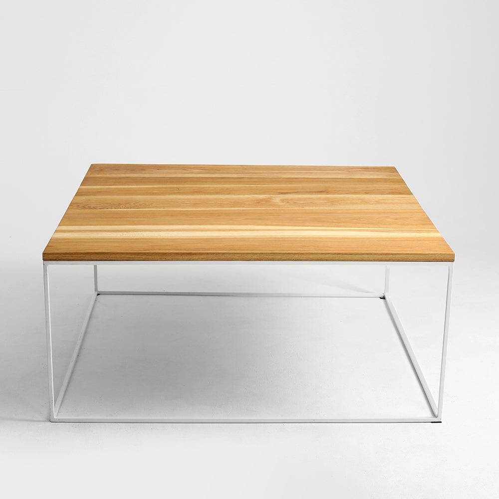 Tavolino Tensio Legno Massello 100x100 - Bianco