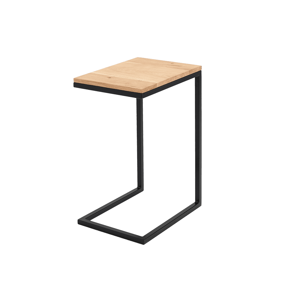 Beistelltisch LUPE 30 Massivholz, Eiche, Schwarz