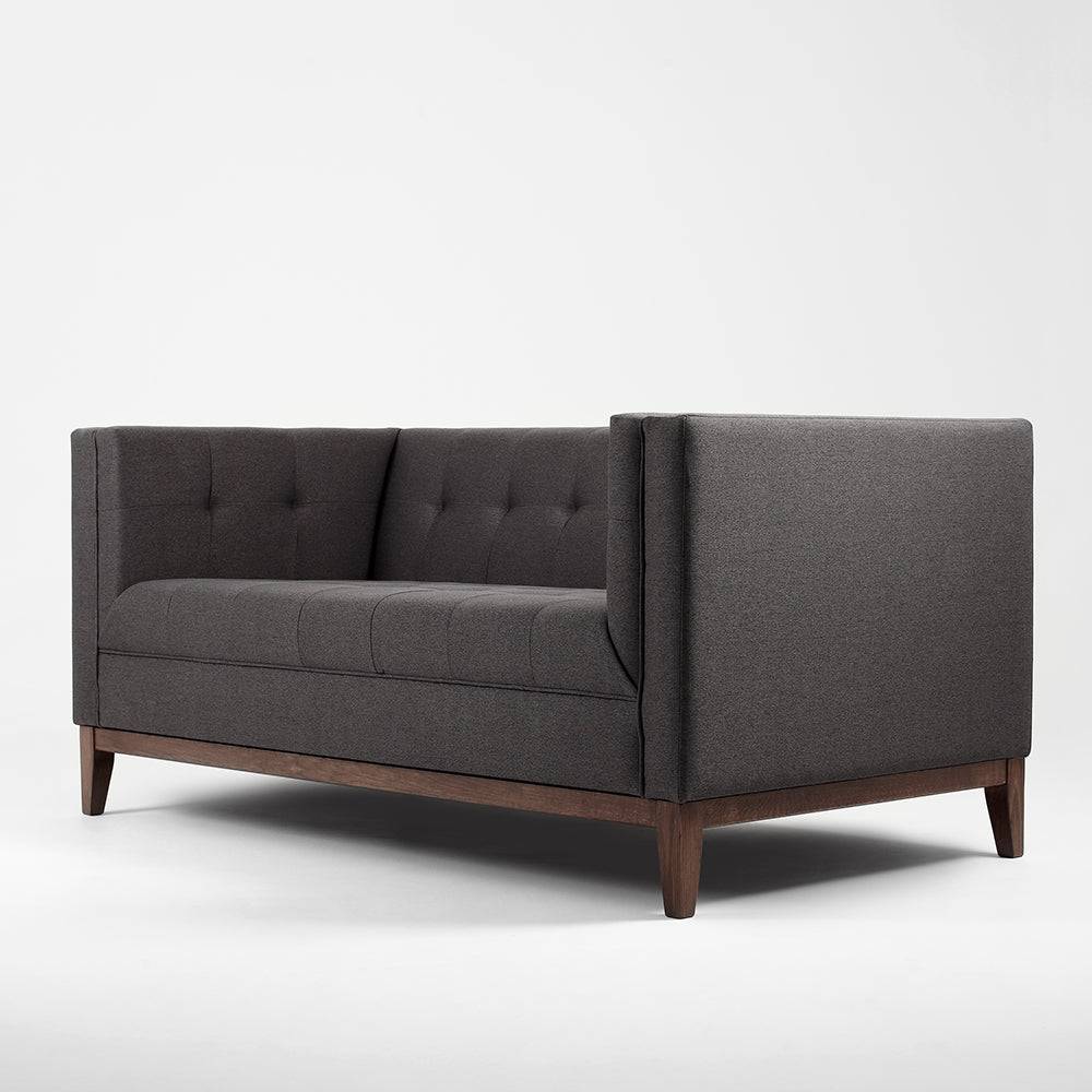 Schlafsofa 2-Sitzer BY TOM, Anthrazit - Walnuss