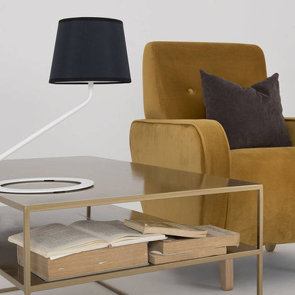 Lampada da Tavolo SHADE - Paralume Nero Base Bianca