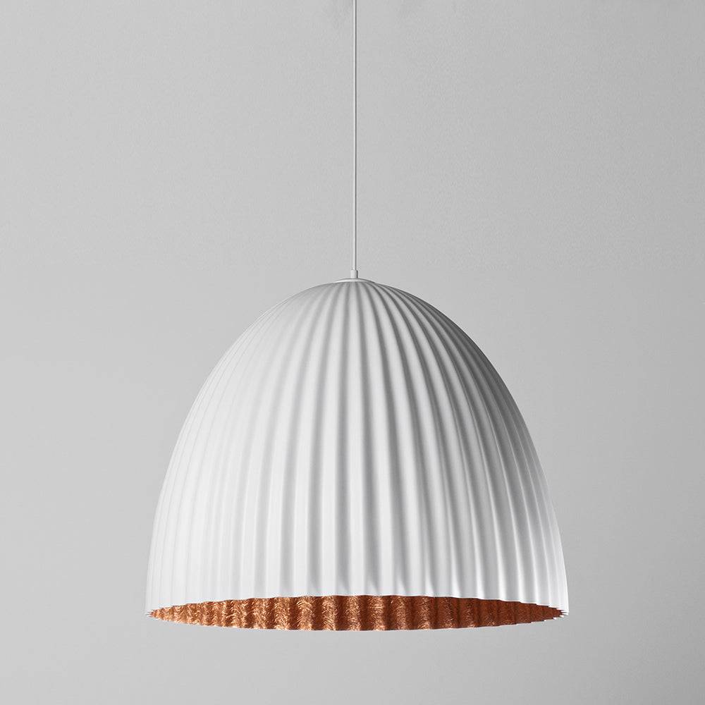 Lampada a sospensione PLISSART L bianco/rame
