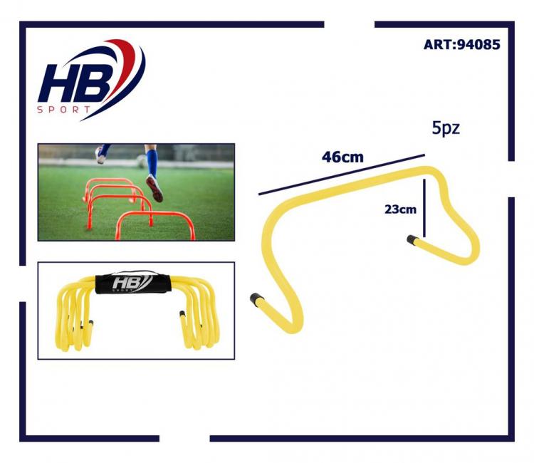 Set 5 Hürden Sport Training Fußball Geschwindigkeit Agilität Football Gelb 23 cm