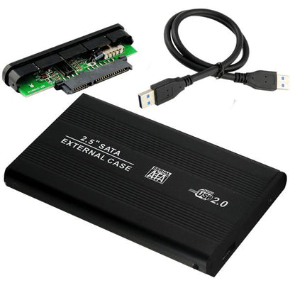 CASE BOX ESTERNO PER HARD DISK HD HDD 2,5" SATA USB 2.0 CAVO PC AUTO ALIMENTATO