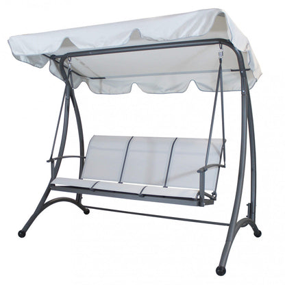 Dondolo da Giardino in Textilene e Metallo con Tetto Beige
