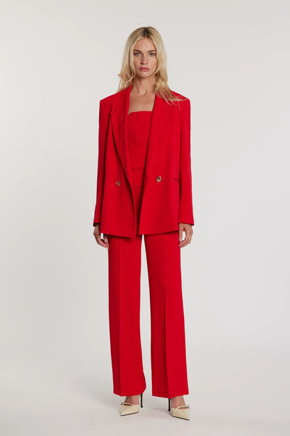 Relish Pantalone LALIM Vita Alta Palazzo RDP2607006025 Rosso Donna