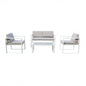 Formentera living room set with cushions: painted aluminum frame, polyester cushions